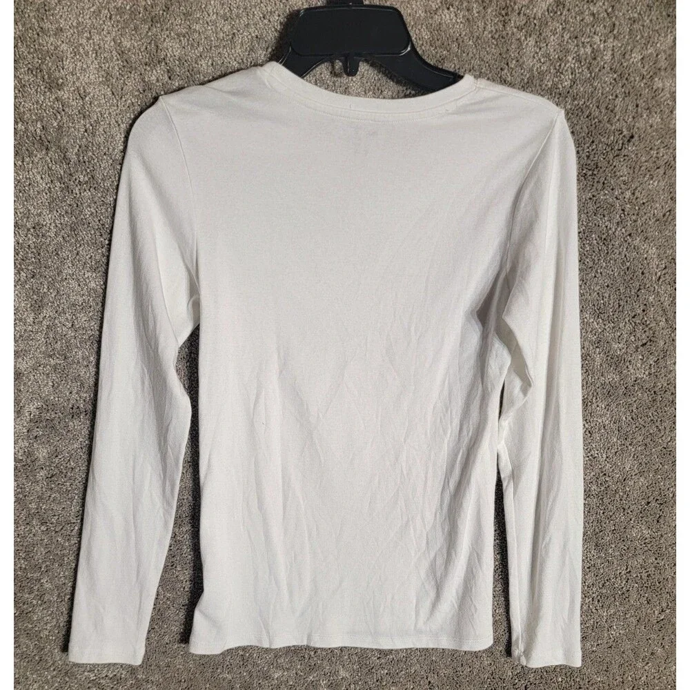 Eddie Bauer Women's White Long Sleeve T Shirt Size Small - Picture 6 of 7